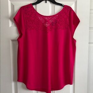 💖APT. 9 Women’s Cap Sleeve Top in Fuschia Pink Size XL